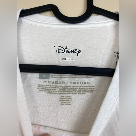 Disney White Floral Printed Mickey Teen Tee size Medium - Picture 2 of 2